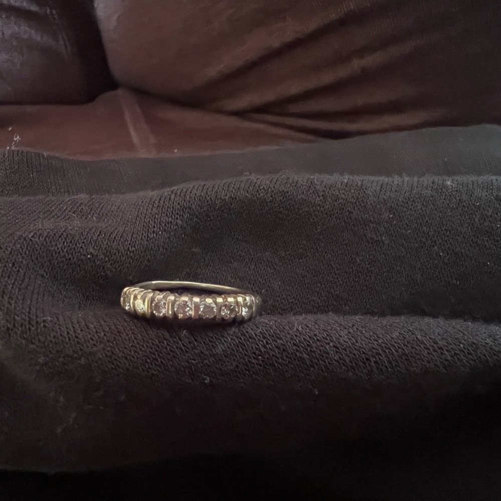 Diamond wedding anniversary band ring size five (5)